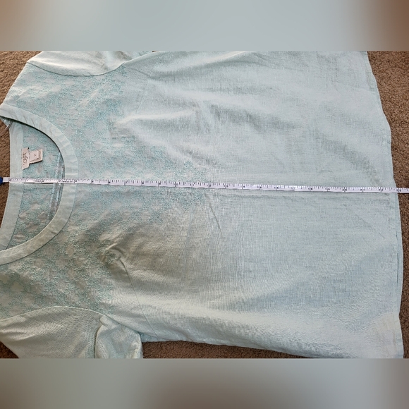 J. Crew linen mint green embroidered top, Size 2 - Picture 7 of 7